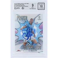 Carte dédicacée d'Erling Haaland (Manchester City) 2022-23 Topps Finest UEFA Prized Footballers #PF-15, authentifiée par Beckett Fanatics Witnessed (note 9/10).