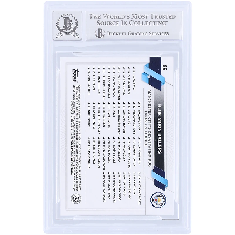 Erling Haaland Manchester City Autographed 2022-23 Topps UEFA Blue Moon Ballers 1st Edition #86 Beckett Fanatics Witnessed Authenticated 10 Card