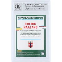 Carte Erling Haaland Manchester City autographiée Panini Donruss Silver 2023-24 n° 41, authentifiée par Beckett Fanatics Witnessed (n° 10).