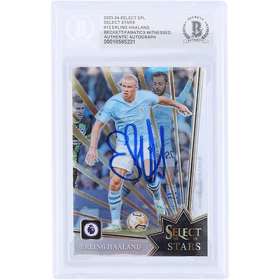 Erling Haaland Manchester City Autographed 2023-24 Panini Select Stars #13 Beckett Fanatics Witnessed Authenticated Card