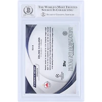 Carte dédicacée d'Erling Haaland (Manchester City) Topps Chrome UEFA Starball Debuts 2023-24 #SD-3, authentifiée par Beckett Fanatics Witnessed (note 9/10).