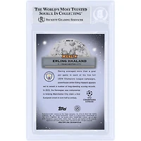 Carte authentifiée par Erling Haaland (Manchester City) Topps Merlin UEFA Mystic Nights 2023-24 #MN-14, signée par Beckett Fanatics Witnessed