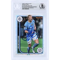 Erling Haaland Manchester City Autographed 2023-24 Topps Merlin UEFA Refractor #73 Beckett Fanatics Witnessed Authenticated Card