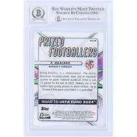 Erling Haaland Manchester City Autographed 2023 Topps Finest Road To UEFA Euro Prized Footballers #PF-EH Beckett Fanatics Witnessed Authenticated 9/10 Card