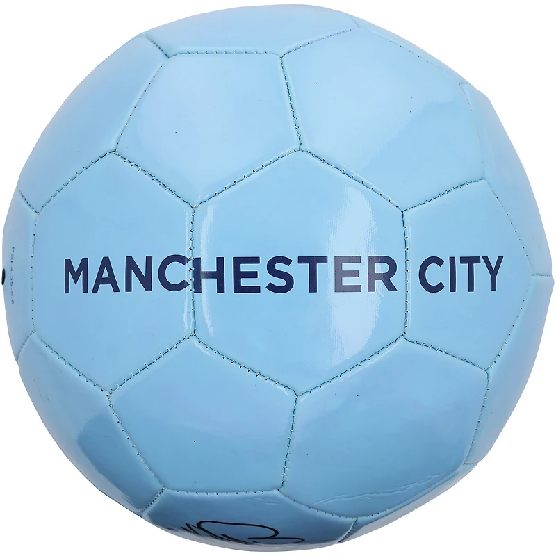 Erling Haaland Manchester City Autographed Light Blue Manchester City Logo Soccer Ball