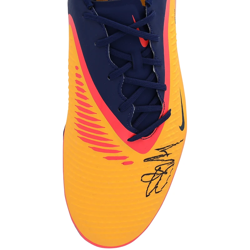 Erling Haaland Manchester City Autographed Orange/Dark Blue Phantom Nike Soccer Cleat