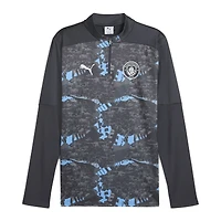 Men's Puma  Navy Manchester City 2024/25 Pre-Match Quarter-Zip Top