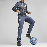 Men's Puma  Navy Manchester City 2024/25 Pre-Match Quarter-Zip Top