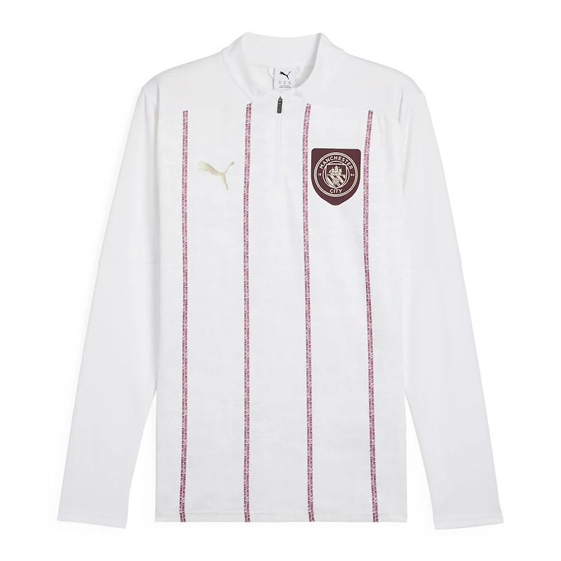 Haut Puma blanc à fermeture éclair quart de tour pour homme Manchester City 2024/25