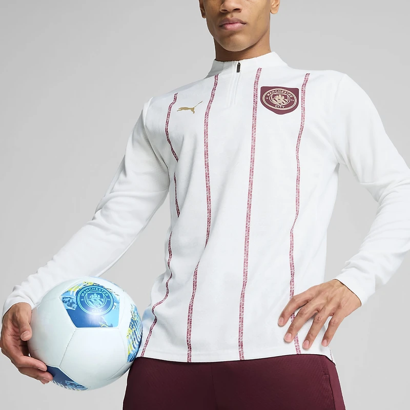 Haut Puma blanc à fermeture éclair quart de tour pour homme Manchester City 2024/25