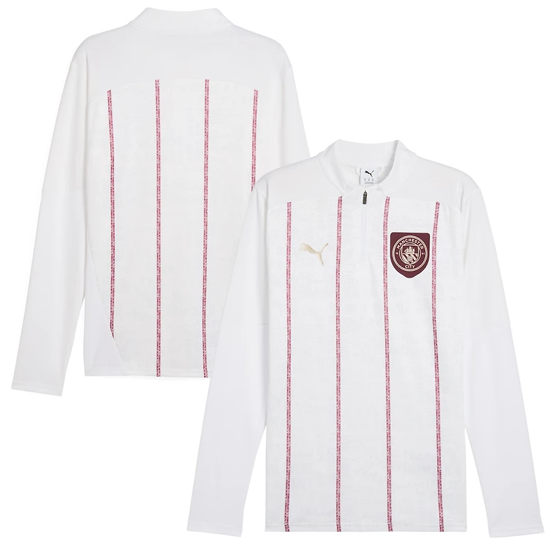 Haut Puma blanc à fermeture éclair quart de tour pour homme Manchester City 2024/25