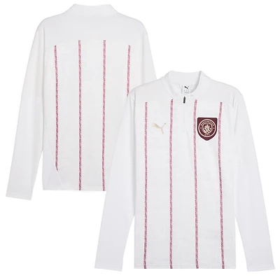 Men's Puma White Manchester City 2024/25 Pre-Match Quarter-Zip Top