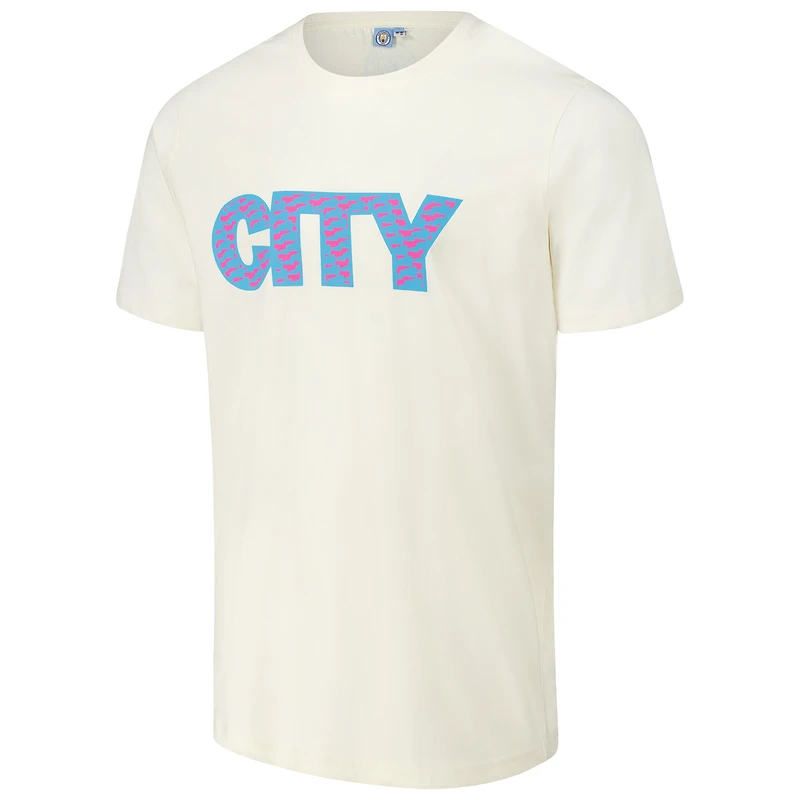 Men's Cream Manchester City Logo T-Shirt