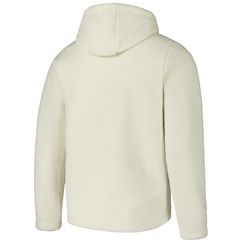 Veste à capuche zippée en sherpa Manchester City crème pour homme