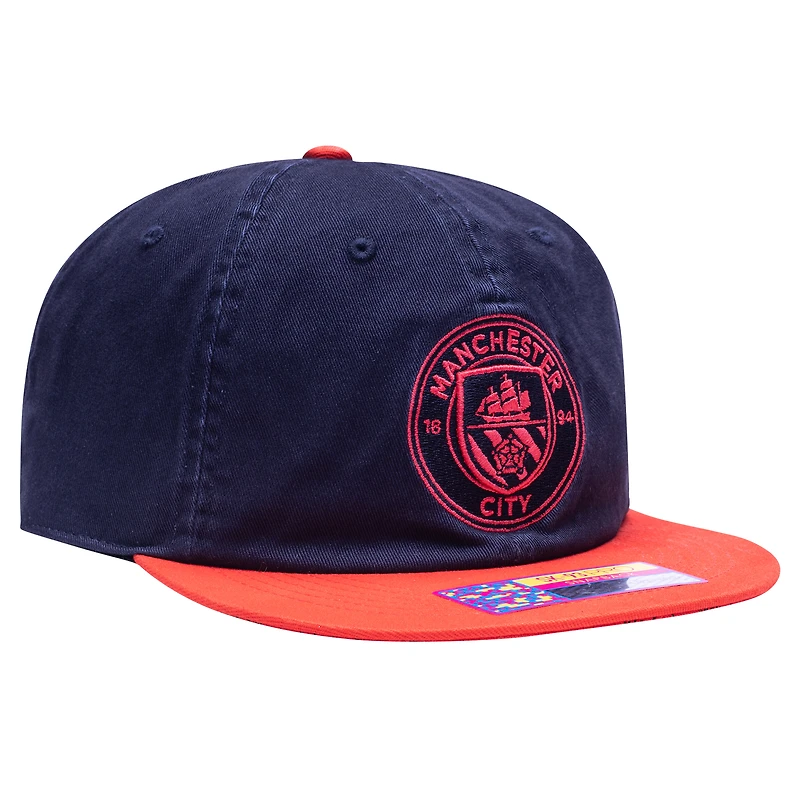 Men's Fan Ink  Navy/Red Manchester City Wander Snapback Hat