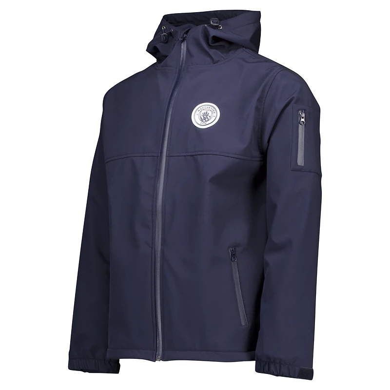 Men's Navy Manchester City Three-Layer Full-Zip Hoodie Jacket