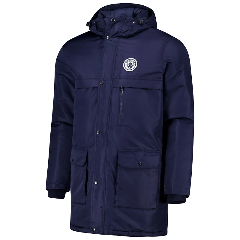 Men's Navy Manchester City Winter Field Park Full-Zip Hoodie Jacket