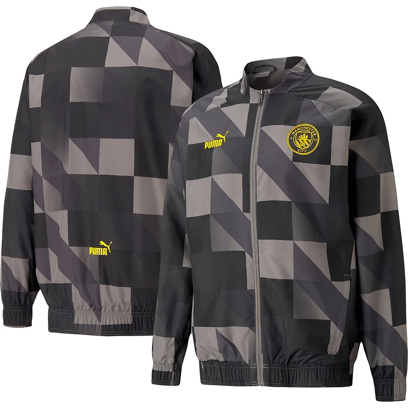 Veste d'avant-match entièrement zippée pour homme Manchester City 2022/23 Puma noire