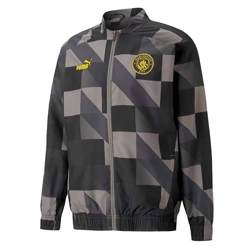 Veste d'avant-match entièrement zippée pour homme Manchester City 2022/23 Puma noire
