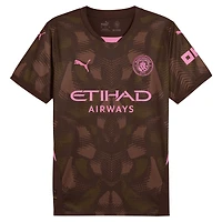 Men's Puma Brown Manchester City 2024/25 Replica Short Sleeve Goalkeeper Jersey