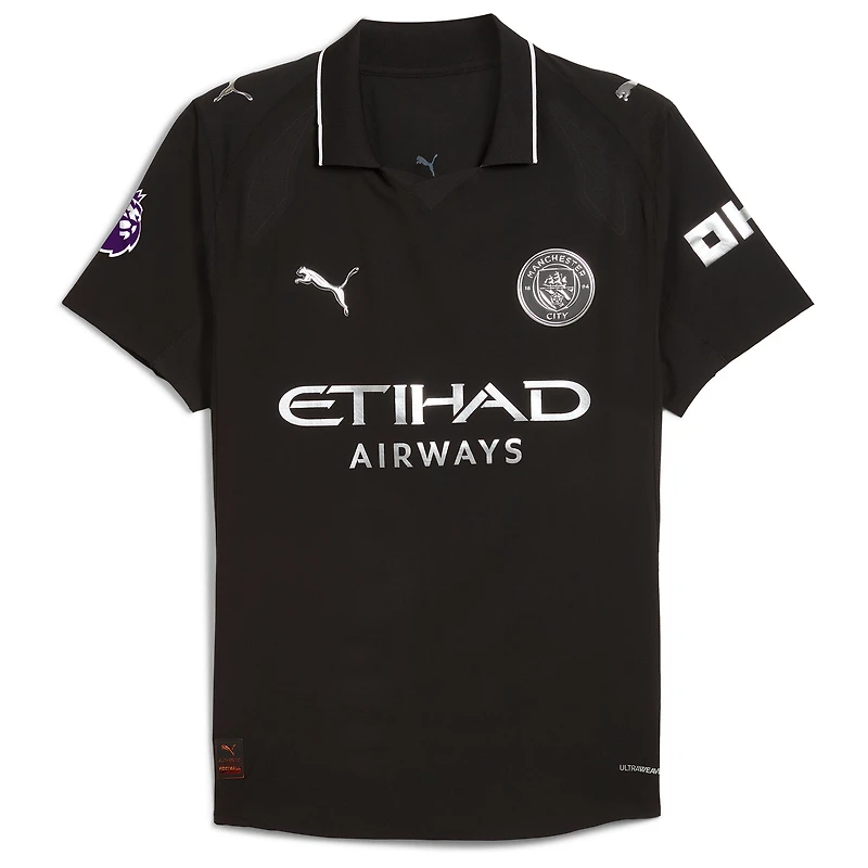 Men's Puma Erling Haaland Black Manchester City 2025/26 Away Authentic Player Jersey