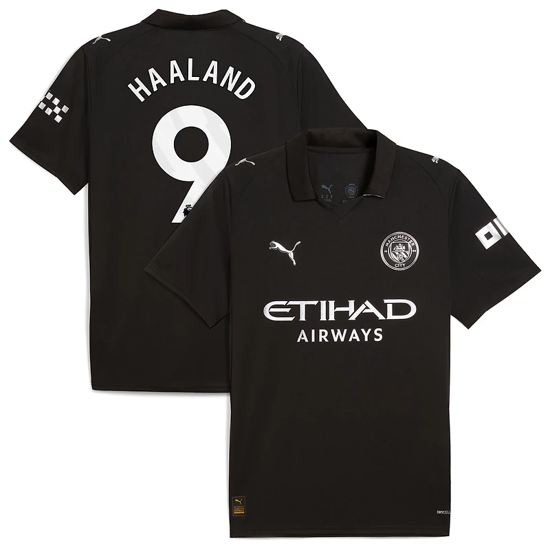 Men's Puma Erling Haaland Black Manchester City 2025/26 Away Replica Player Jersey