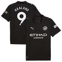 Men's Puma Erling Haaland Black Manchester City 2025/26 Away Replica Player Jersey