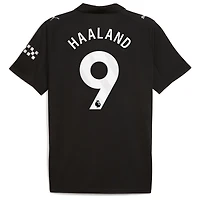 Men's Puma Erling Haaland Black Manchester City 2025/26 Away Replica Player Jersey