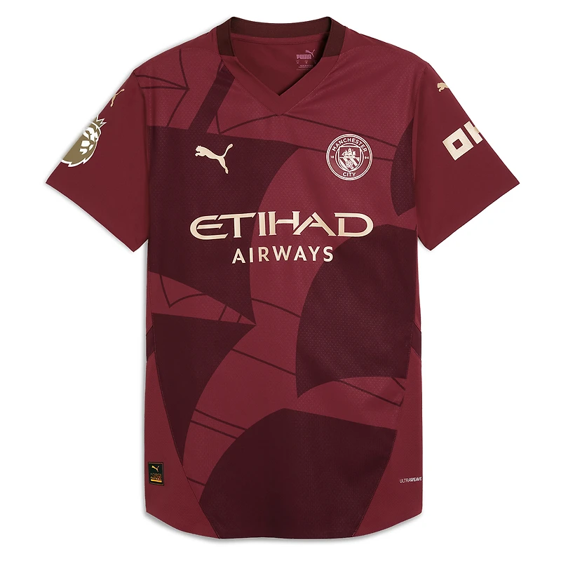 Men's Puma Erling Haaland Burgundy Manchester City 2024/25 Third Authentic Player Jersey
