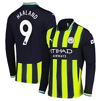 Men's Puma Erling Haaland Navy Manchester City 2024/25 Away Replica Long Sleeve Player Jersey