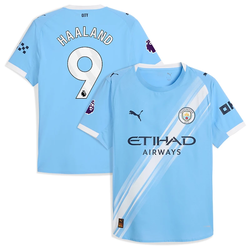 Men's Puma Erling Haaland Sky Blue Manchester City 2025/26 Home Authentic Player Jersey