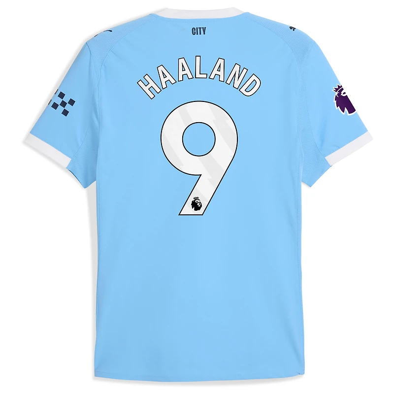 Men's Puma Erling Haaland Sky Blue Manchester City 2025/26 Home Authentic Player Jersey