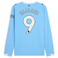 Men's Puma Erling Haaland Sky Blue Manchester City 2025/26 Home Replica Long Sleeve Player Jersey