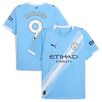 Men's Puma Erling Haaland Sky Blue Manchester City 2025/26 Home Replica Player Jersey