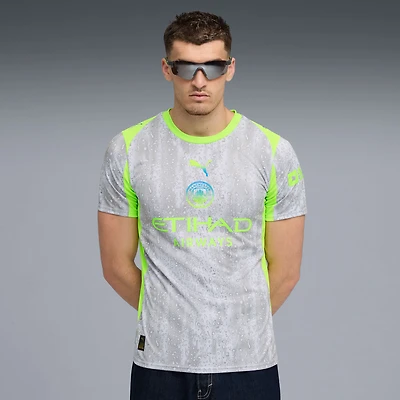 Men's Puma Gray/Neon Green Manchester City 2025/26 Third Replica Jersey