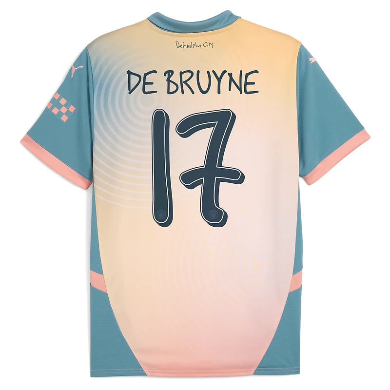 Men's Puma Kevin De Bruyne Blue Manchester City 2024/25 Fourth Replica Player Jersey