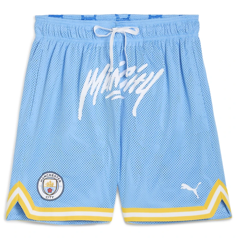 Men's Puma Light Blue Manchester City 2025 FIFA Club World Cup Hoops Reversible Shorts