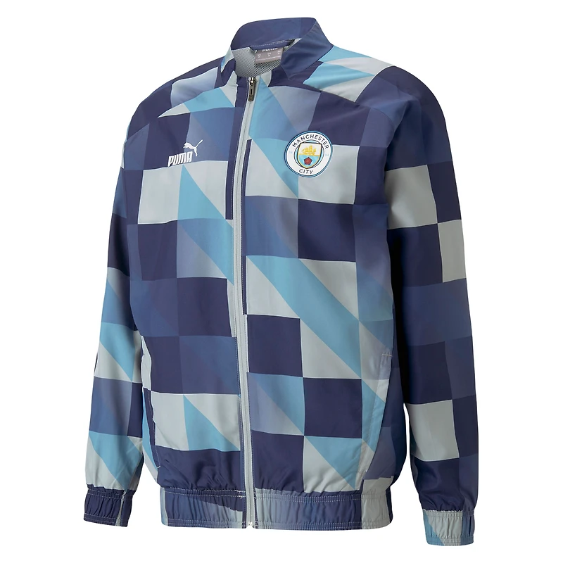 Men's Puma Navy/Gray Manchester City 2022/23 Pre-Match Full-Zip Jacket