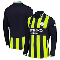 Men's Puma Navy Manchester City 2024/25 Away Replica Long Sleeve Jersey