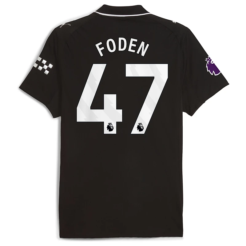 Men's Puma Phil Foden Black Manchester City 2025/26 Away Authentic Player Jersey