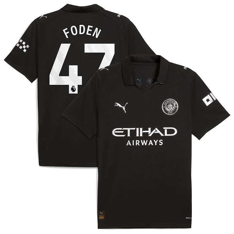 Maillot Puma Phil Foden noir pour homme, réplique du joueur extérieur Manchester City 2025/26