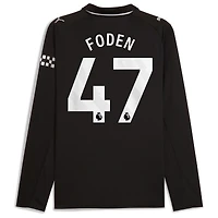 Men's Puma Phil Foden Black Manchester City Away 2025/26 Replica Long Sleeve Player Jersey