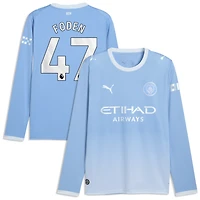 Men's Puma Phil Foden Light Blue Manchester City 2026/27 Home Replica Long Sleeve Jersey