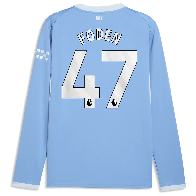 Men's Puma Phil Foden Light Blue Manchester City 2026/27 Home Replica Long Sleeve Jersey