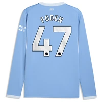 Men's Puma Phil Foden Light Blue Manchester City 2026/27 Home Replica Long Sleeve Jersey
