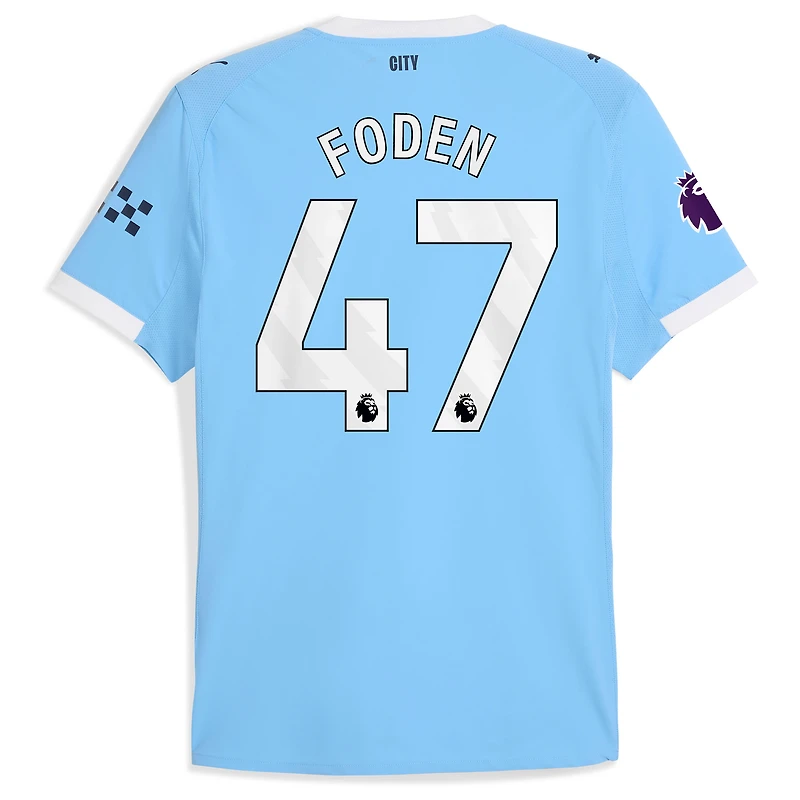 Maillot authentique Puma Phil Foden bleu ciel Manchester City 2025/26 domicile pour homme