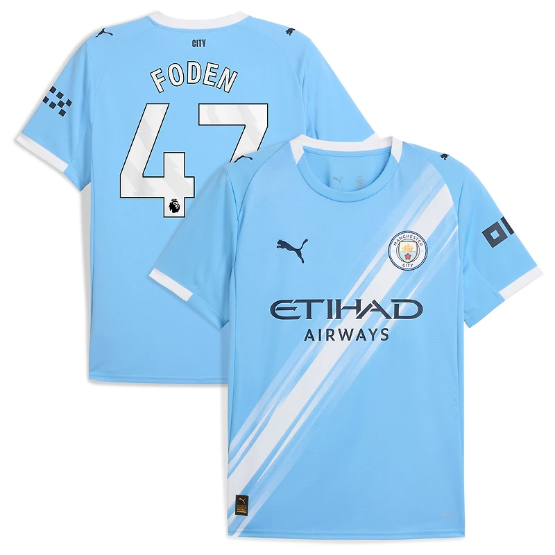 Men's Puma Phil Foden Sky Blue Manchester City 2025/26 Home Replica Player Jersey