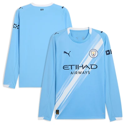 Men's Puma  Sky Blue Manchester City 2025/26 Home Replica Long Sleeve Jersey