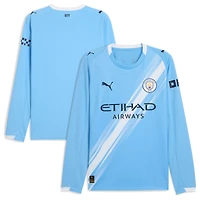 Men's Puma  Sky Blue Manchester City 2025/26 Home Replica Long Sleeve Jersey