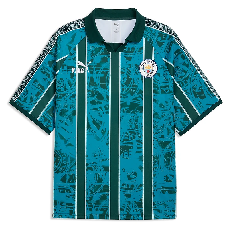 Men's Puma  Turquoise Manchester City King Retro Fashion Jersey